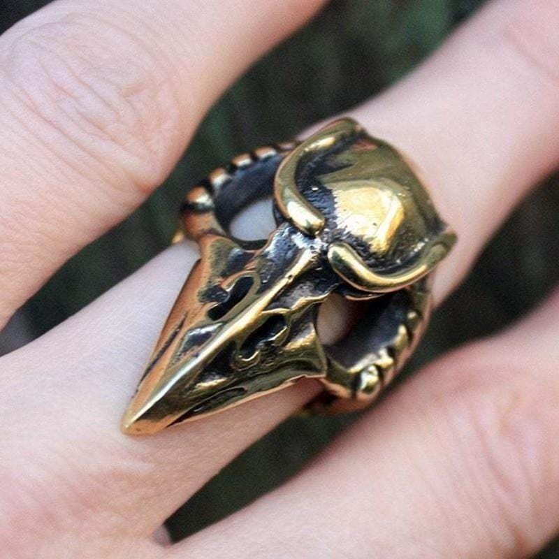 Bague Corbeau Steampunk Bronze | Éclat de Mystère - The Steampunk Emporium Bronze / Ajustable