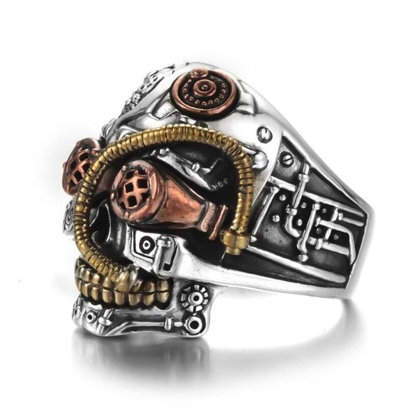 Bague Steampunk Skull Acier | StyleLuxe - The Steampunk Emporium