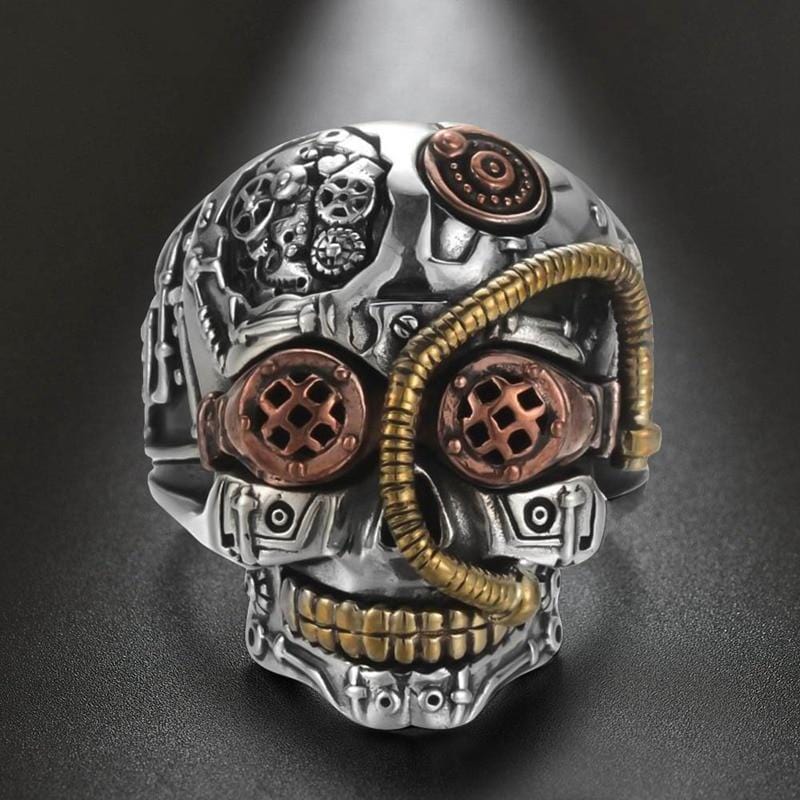 Bague Steampunk Skull Acier | StyleLuxe - The Steampunk Emporium