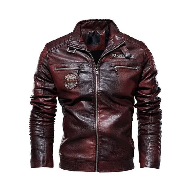 Blouson Luxe Motard Simili PU | StyleElite - The Steampunk Emporium Marron 2 / M