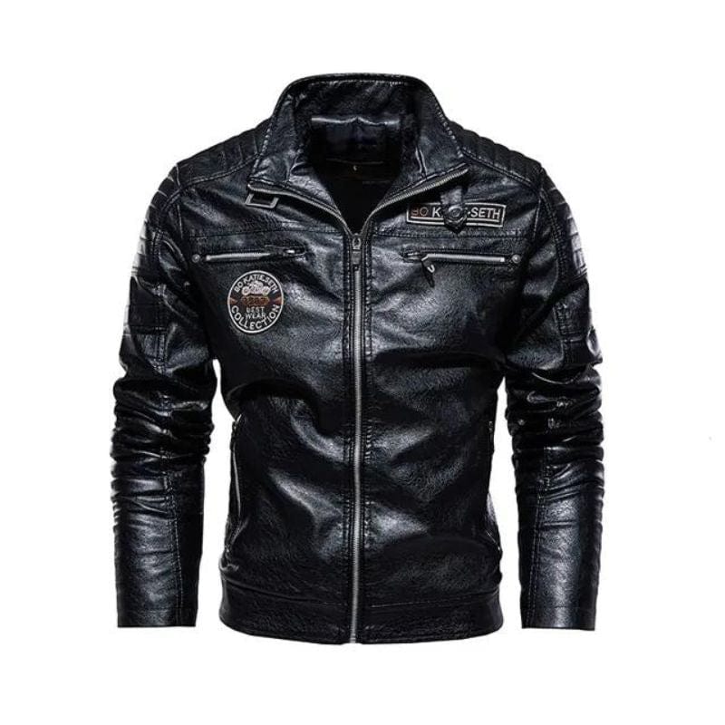 Blouson Luxe Motard Simili PU | StyleElite - The Steampunk Emporium Noir / M