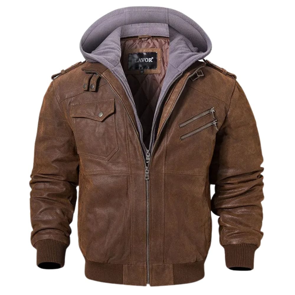 Blouson Veste Steampunk en Cuir | UltraStyle - The Steampunk Emporium Marron/gris / S