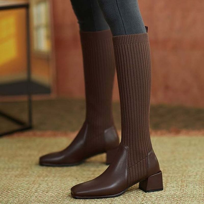 Bottes Chaussettes Marron pour Femme | ConfortFlex - The Steampunk Emporium