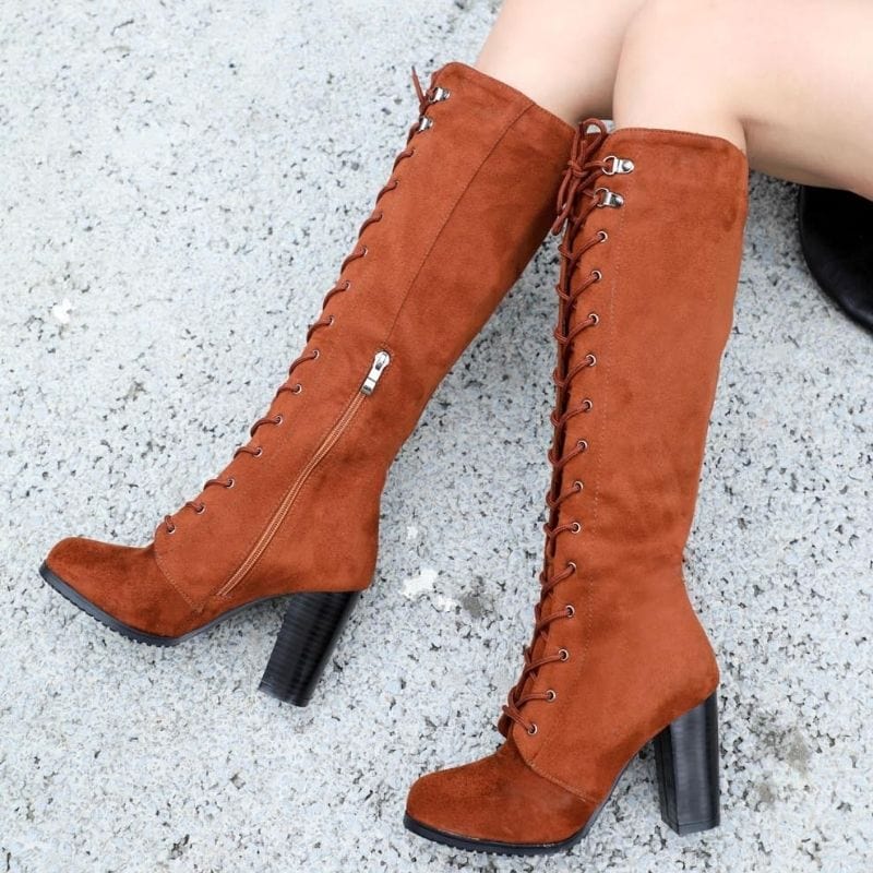 Bottes Hautes à Lacets pour Femme | Glam Boots - The Steampunk Emporium