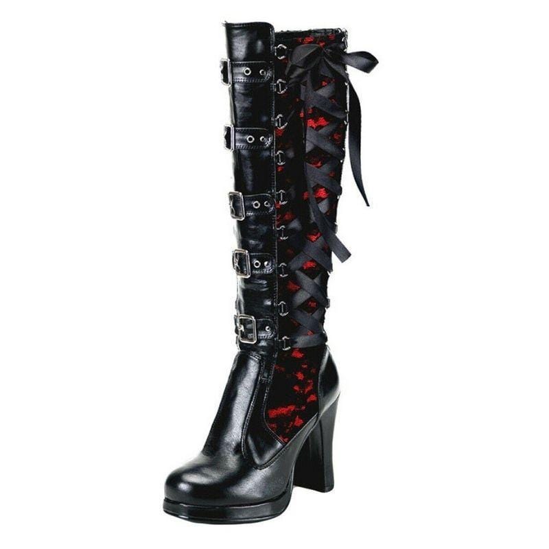 Bottes Steampunk Gothique | Édition Mystérieuse de l'Ombre - The Steampunk Emporium Rouge & Noir / 34