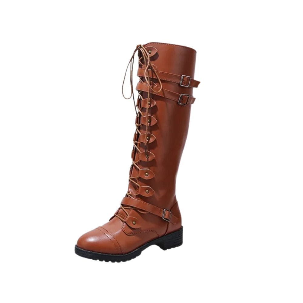 Bottes Steampunk Hautes Sans Talons | MagnoGears - The Steampunk Emporium Marron clair / 36