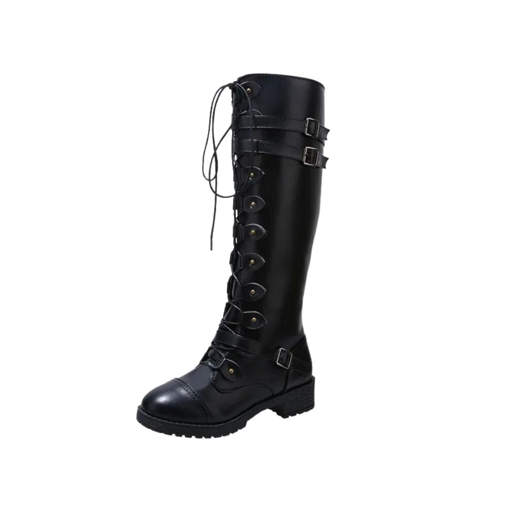 Bottes Steampunk Hautes Sans Talons | MagnoGears - The Steampunk Emporium Noir / 36