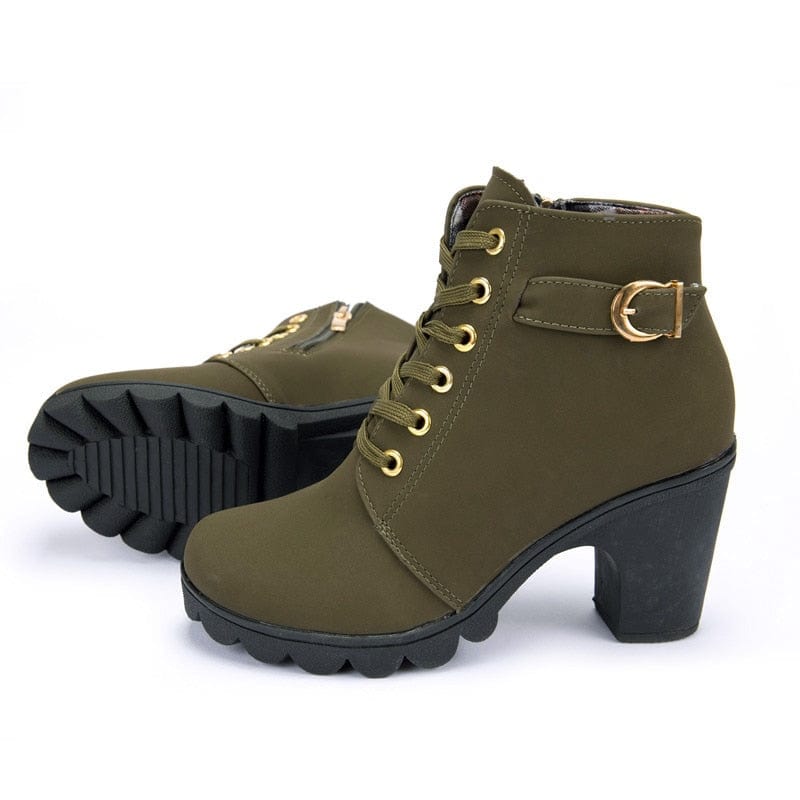 Bottines à Talon Carré | GlamourHeels - The Steampunk Emporium Vert / 41