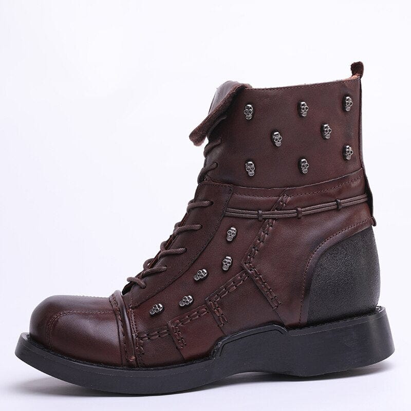 Bottines Moto Marron | MotoLuxe - The Steampunk Emporium