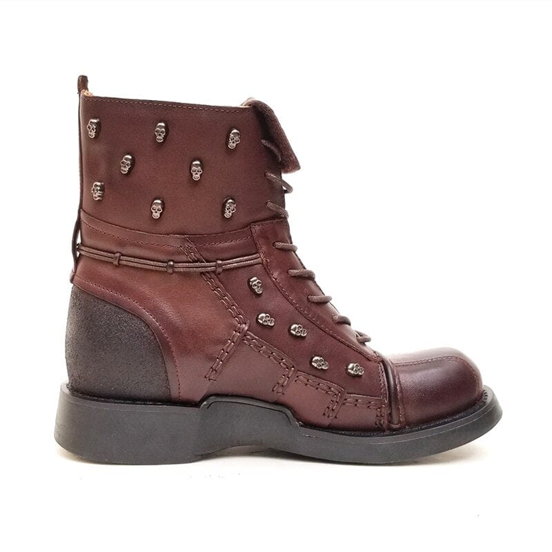 Bottines Moto Marron | MotoLuxe - The Steampunk Emporium