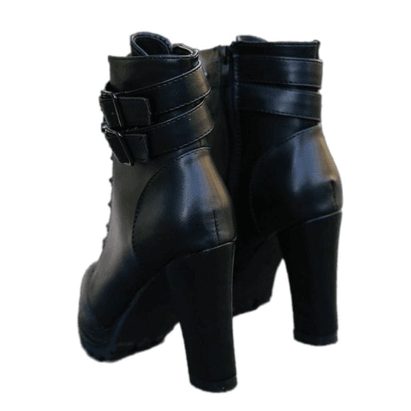 Bottines Noires à Talon Haut | GlamHeel - The Steampunk Emporium