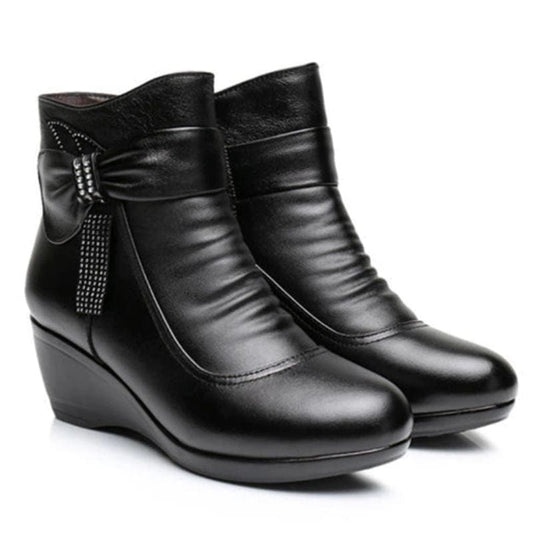 Bottines Sans Lacets pour Femme | LuxeStride - The Steampunk Emporium Noir Sans Fourrure / 35