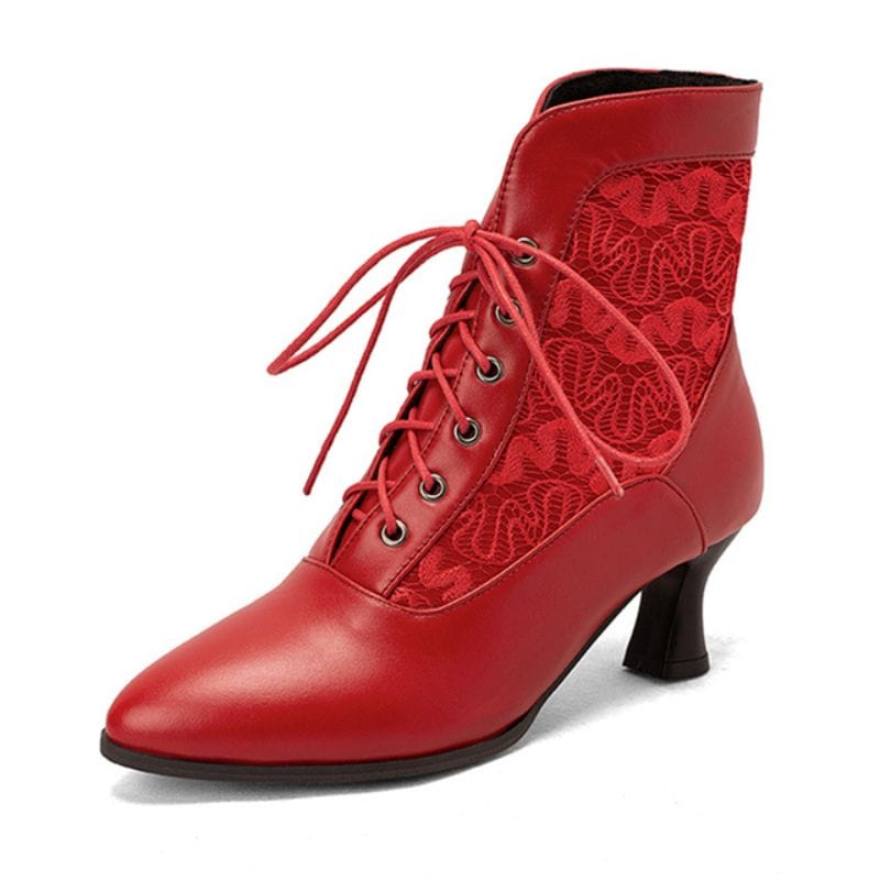 Bottines Steampunk Edwardiennes | SteampunkEdward - The Steampunk Emporium 32 / Rouge