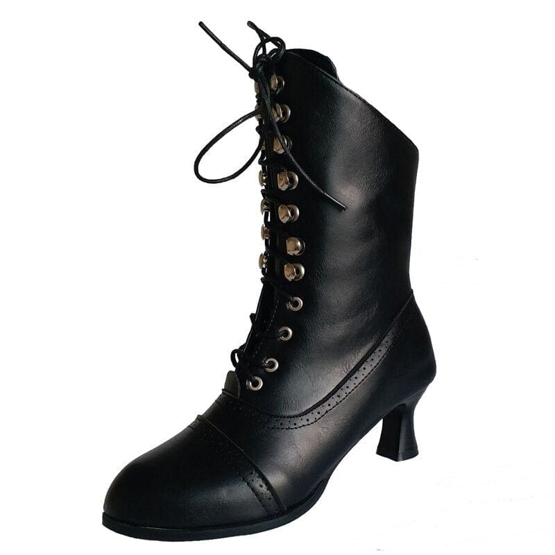 Bottines Victoriennes Noires | Élégance Nocturne - The Steampunk Emporium 37