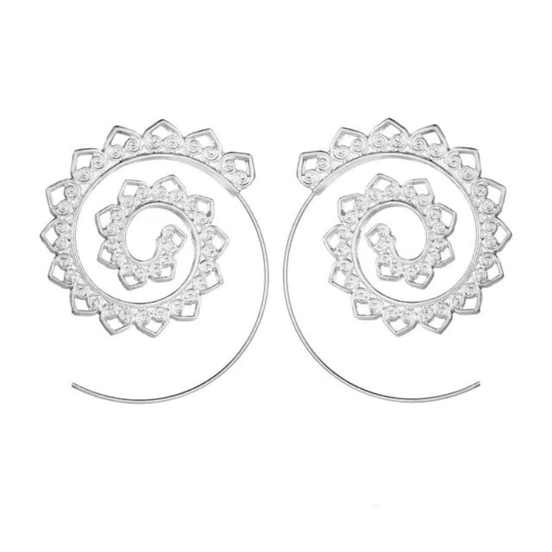 Boucles d'Oreilles Bohème | Éclat Ethéré - The Steampunk Emporium Argent 2