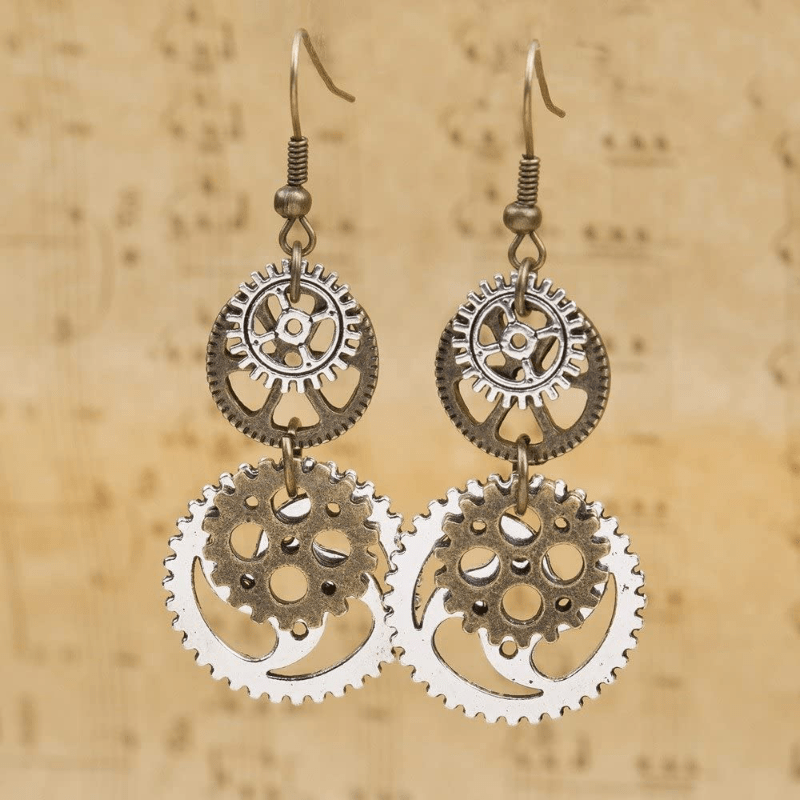 Boucles d'Oreilles Engrenage Steampunk | Lux'Gear - The Steampunk Emporium