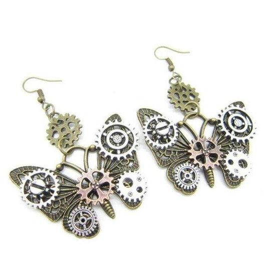 Boucles d'Oreilles Papillon Steampunk | Joyaux d'Éclat - The Steampunk Emporium