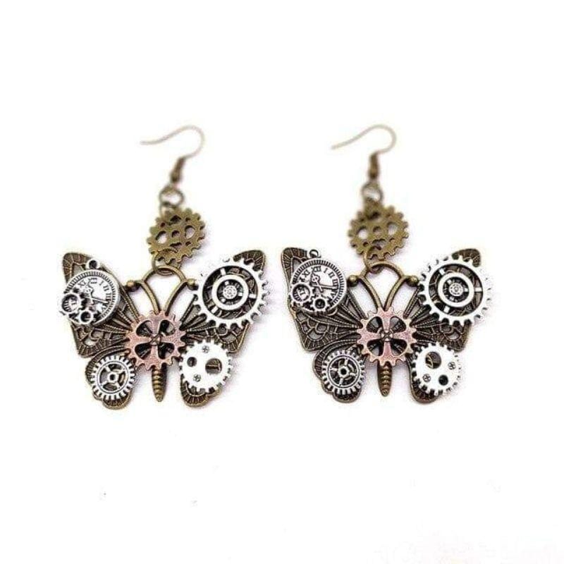 Boucles d'Oreilles Papillon Steampunk | Joyaux d'Éclat - The Steampunk Emporium