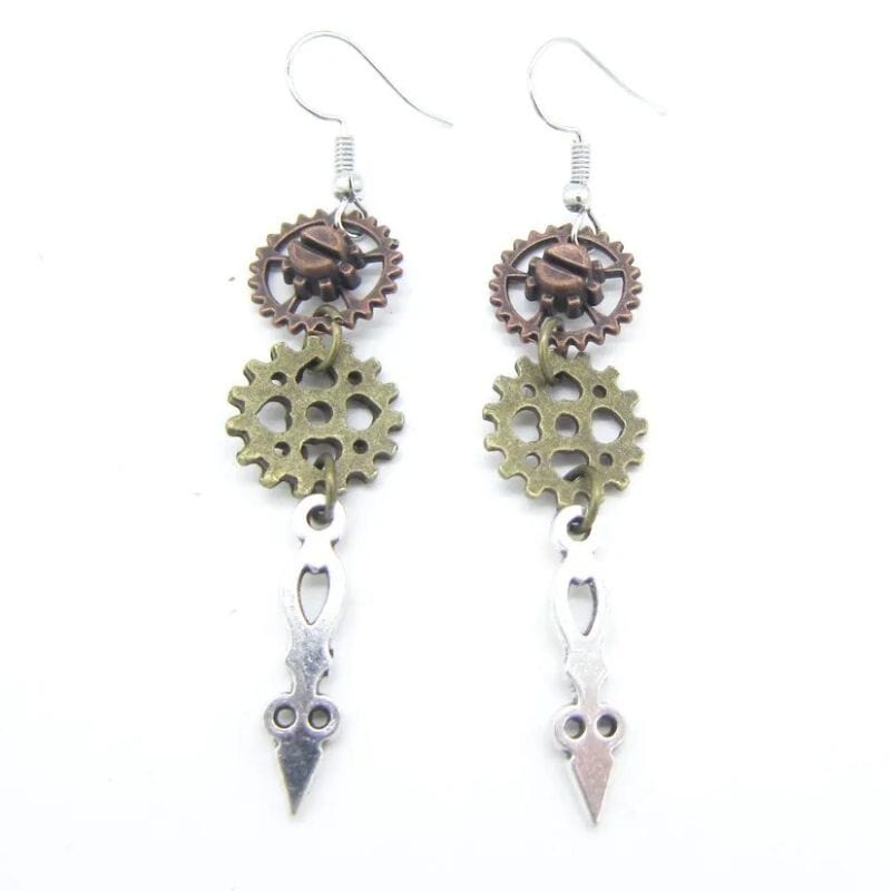 Boucles d'Oreilles Pendantes Steampunk | Collection Mystéria - The Steampunk Emporium Style 19