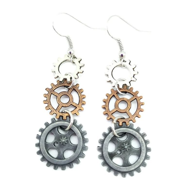 Boucles d'Oreilles Pendantes Steampunk | Collection Mystéria - The Steampunk Emporium Style 24