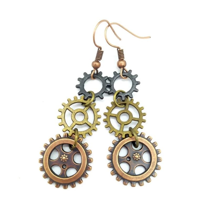 Boucles d'Oreilles Pendantes Steampunk | Collection Mystéria - The Steampunk Emporium Style 27