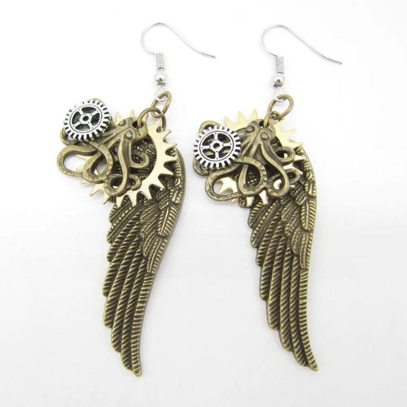 Boucles d'Oreilles Pendantes Steampunk | Collection Mystéria - The Steampunk Emporium Style 3