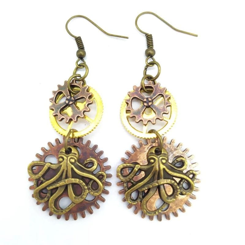 Boucles d'Oreilles Pendantes Steampunk | Collection Mystéria - The Steampunk Emporium Style 33