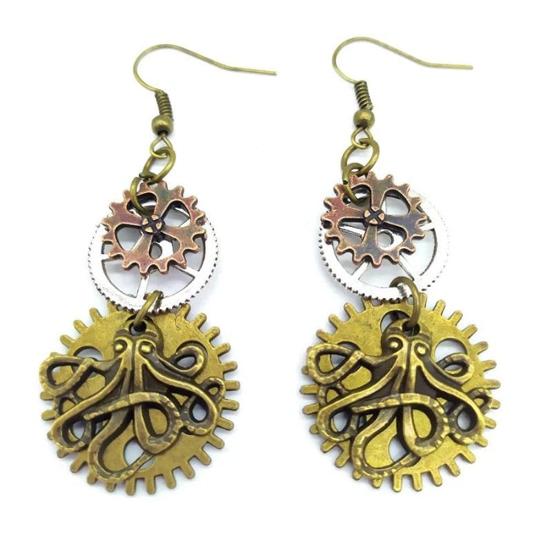 Boucles d'Oreilles Pendantes Steampunk | Collection Mystéria - The Steampunk Emporium Style 34