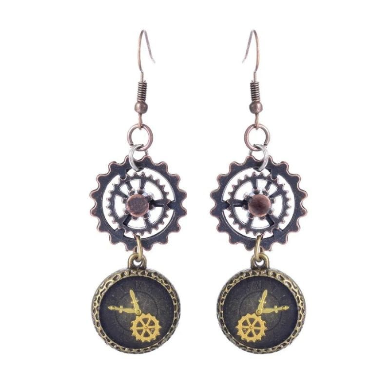 Boucles d'Oreilles Pendantes Steampunk | Collection Mystéria - The Steampunk Emporium Style 43