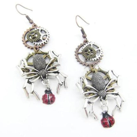 Boucles d'Oreilles Steampunk Araignée | Bijoux Fantaisie SteamDream - The Steampunk Emporium Araignée