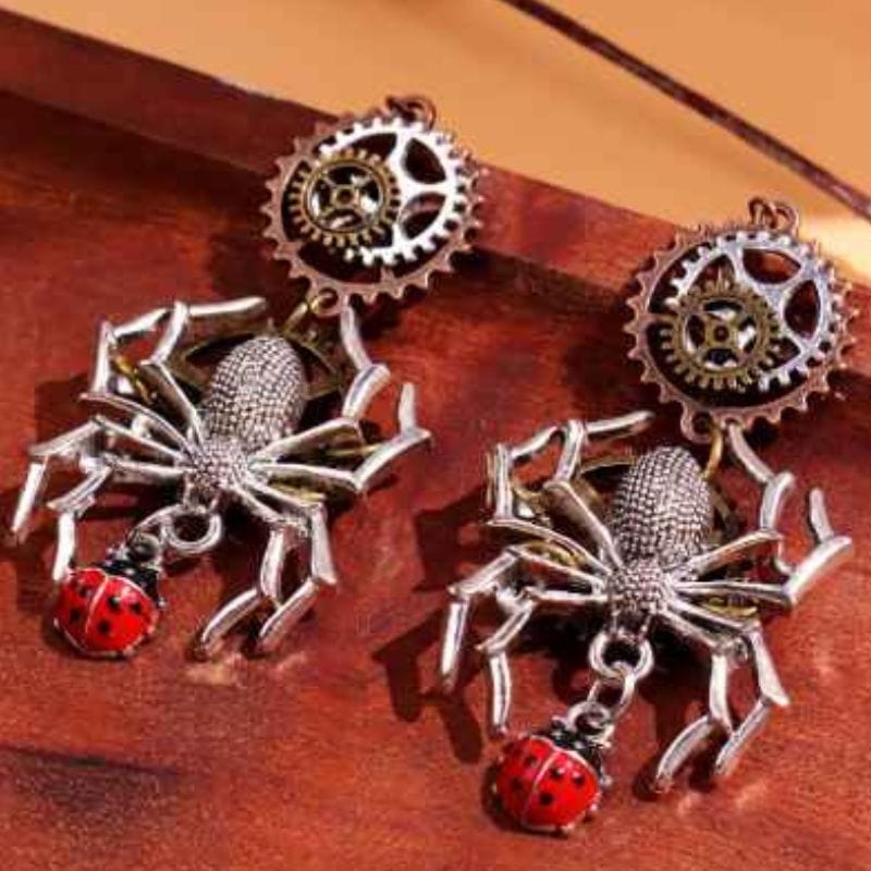 Boucles d'Oreilles Steampunk Araignée | Bijoux Fantaisie SteamDream - The Steampunk Emporium Araignée