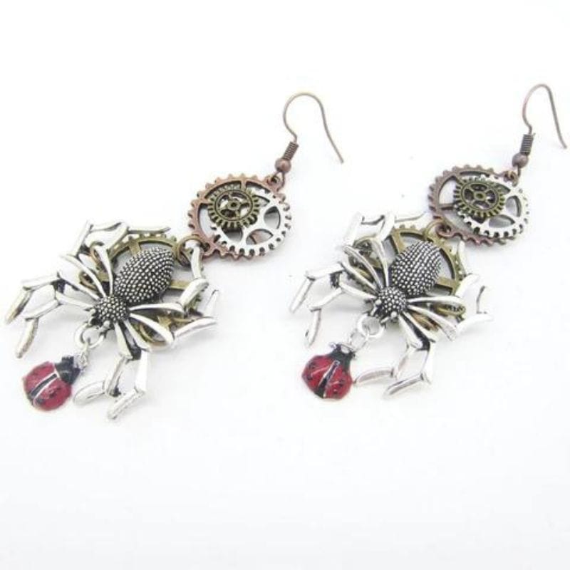 Boucles d'Oreilles Steampunk Araignée | Bijoux Fantaisie SteamDream - The Steampunk Emporium Araignée