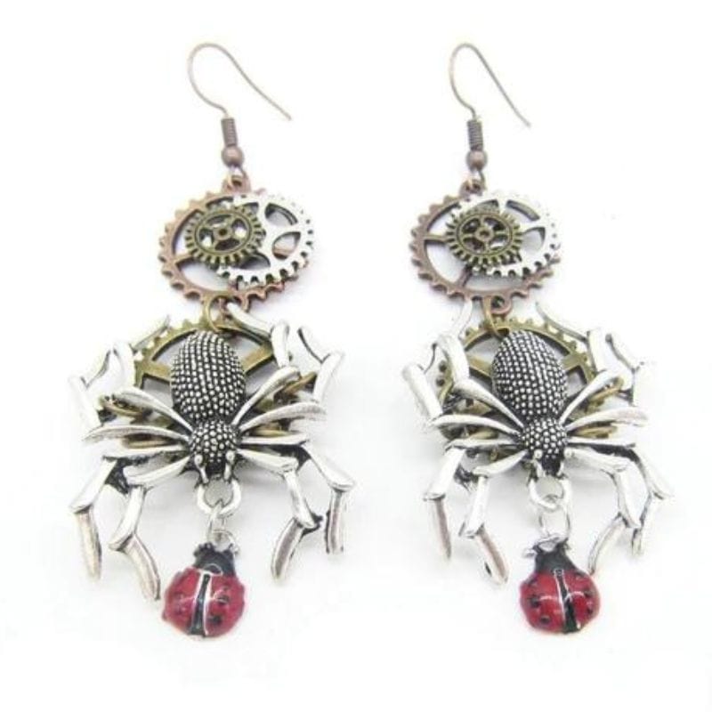 Boucles d'Oreilles Steampunk Araignée | Bijoux Fantaisie SteamDream - The Steampunk Emporium Araignée