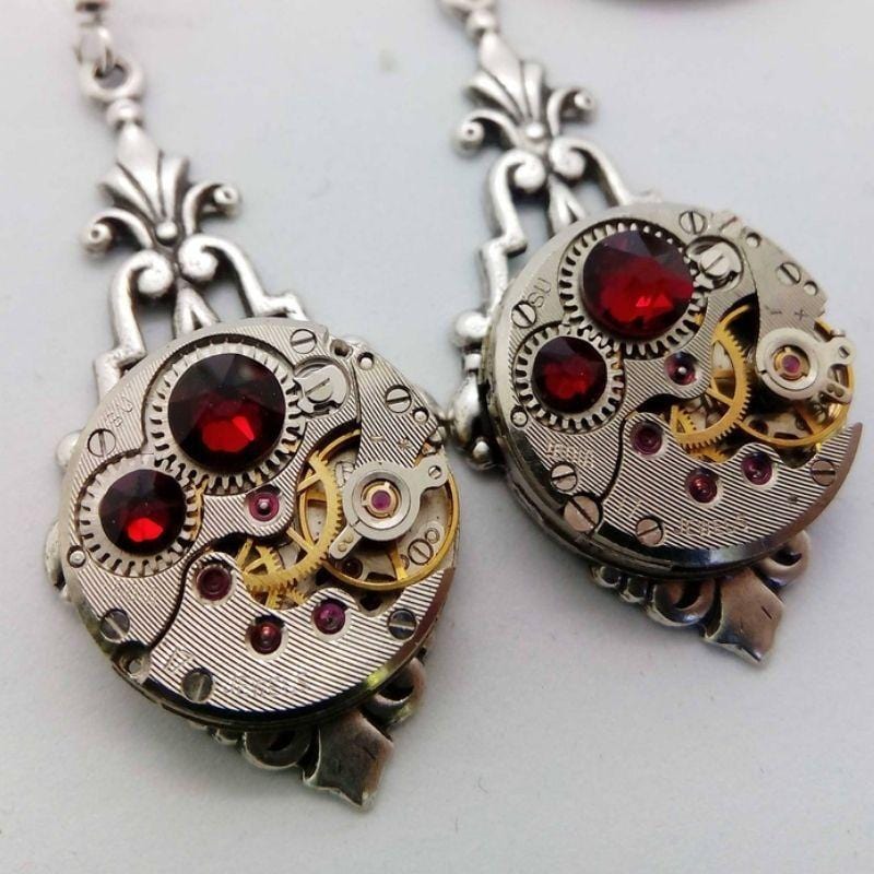 Boucles d'Oreilles Steampunk Femme | Éclat Mécanique - The Steampunk Emporium