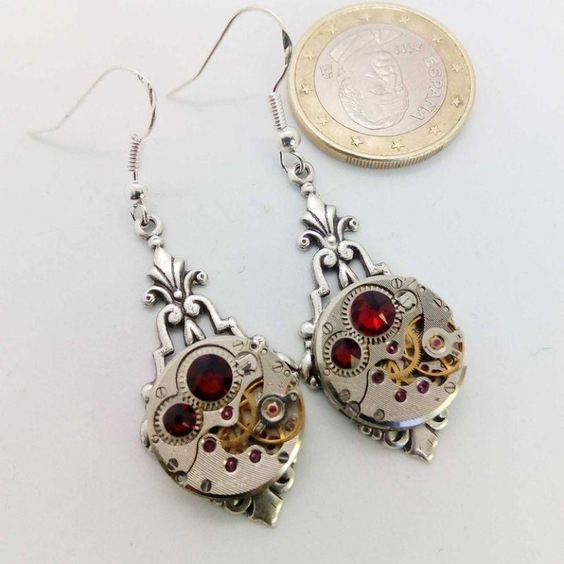 Boucles d'Oreilles Steampunk Femme | Éclat Mécanique - The Steampunk Emporium