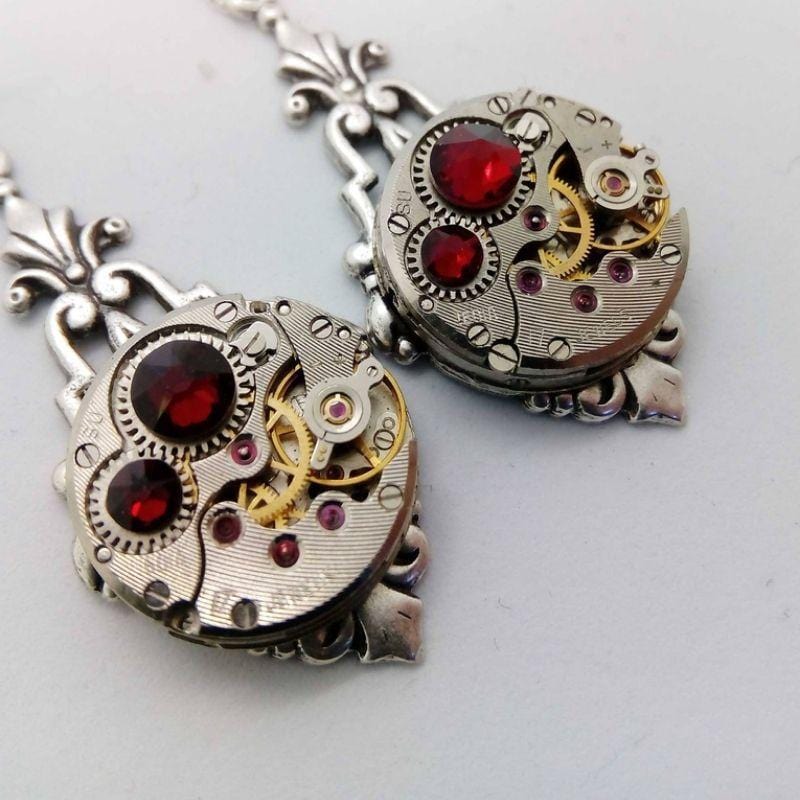 Boucles d'Oreilles Steampunk Femme | Éclat Mécanique - The Steampunk Emporium