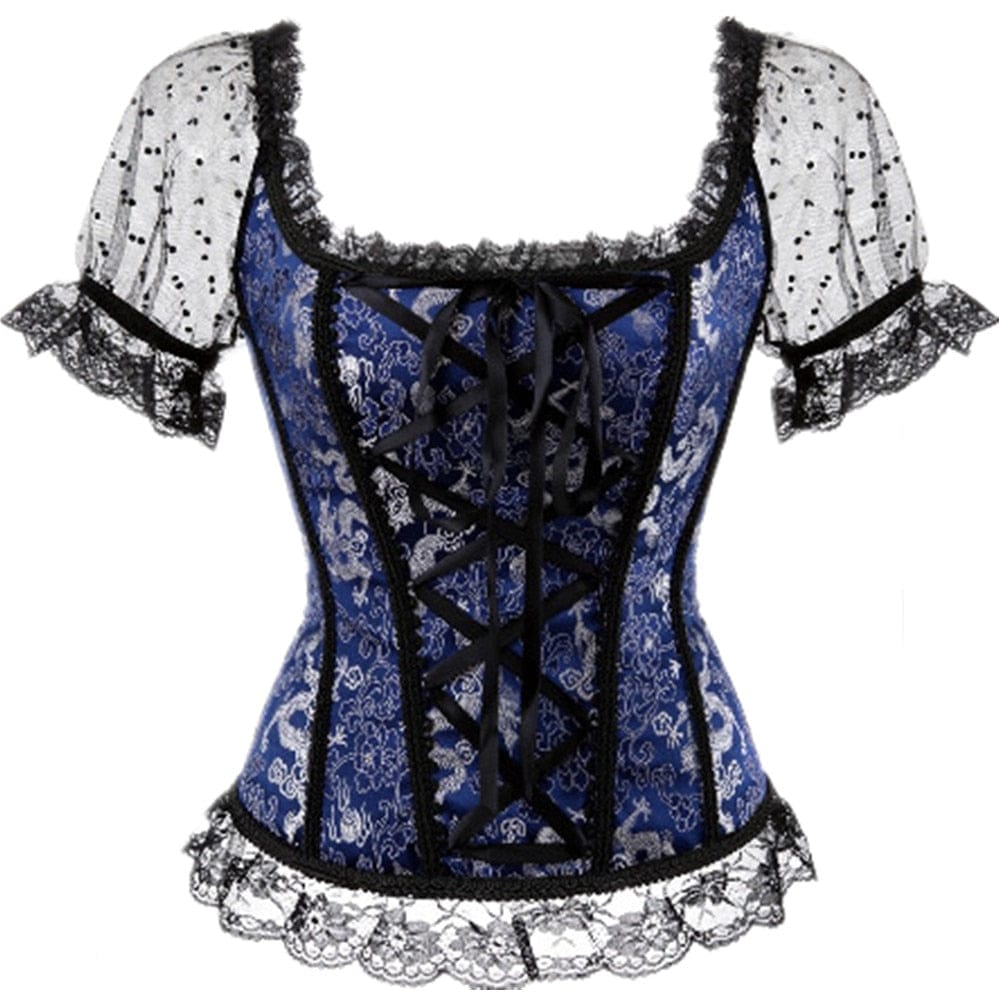 Bustier Renaissance | Élégance Historique - The Steampunk Emporium Bleu / S