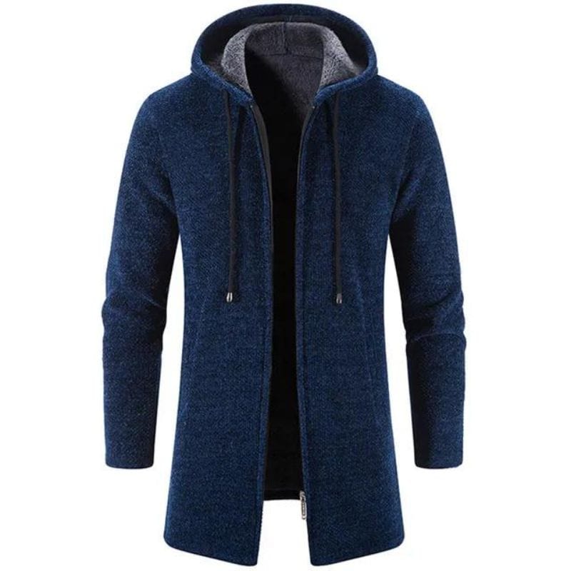 Cardigan ConfortPlus à Capuche Homme | ÉléganceAssurée - The Steampunk Emporium Bleu marine / M