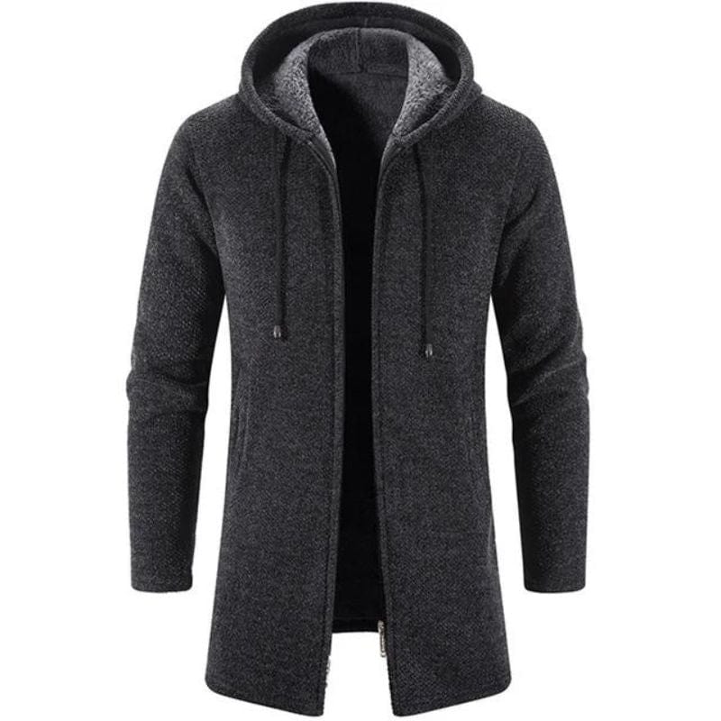 Cardigan ConfortPlus à Capuche Homme | ÉléganceAssurée - The Steampunk Emporium Gris foncé / M