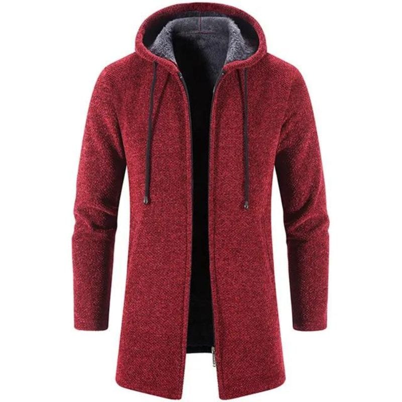 Cardigan ConfortPlus à Capuche Homme | ÉléganceAssurée - The Steampunk Emporium Rouge / M