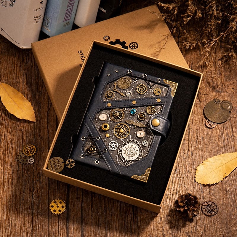 Carnet de Notes Steampunk | SteamNotes - The Steampunk Emporium Bleu Marine