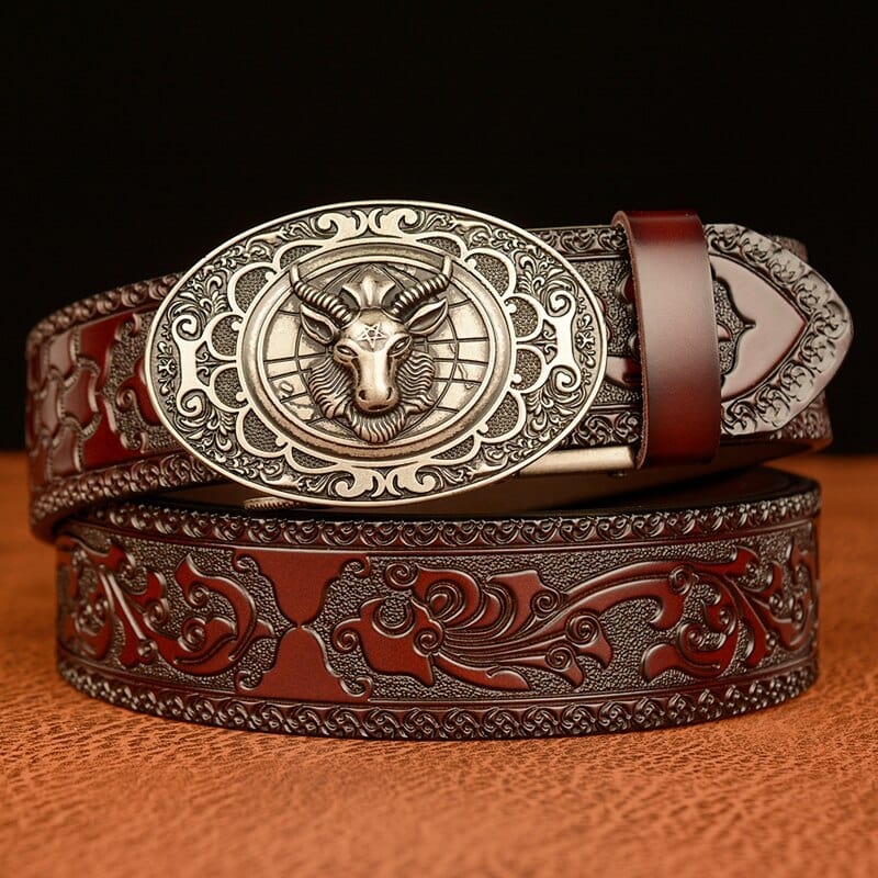 Ceinture avec Boucle Cowboy | WildRodeo - The Steampunk Emporium Marron boucle argent / 95cm