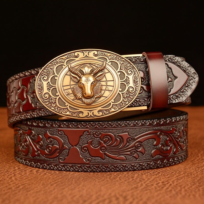 Ceinture avec Boucle Cowboy | WildRodeo - The Steampunk Emporium Marron boucle dorée / 95cm