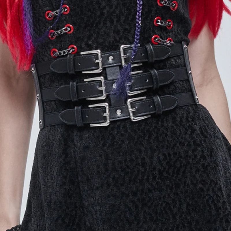 Ceinture Serre Taille Femme Gothique | Élégance Noirceur - The Steampunk Emporium XS-L