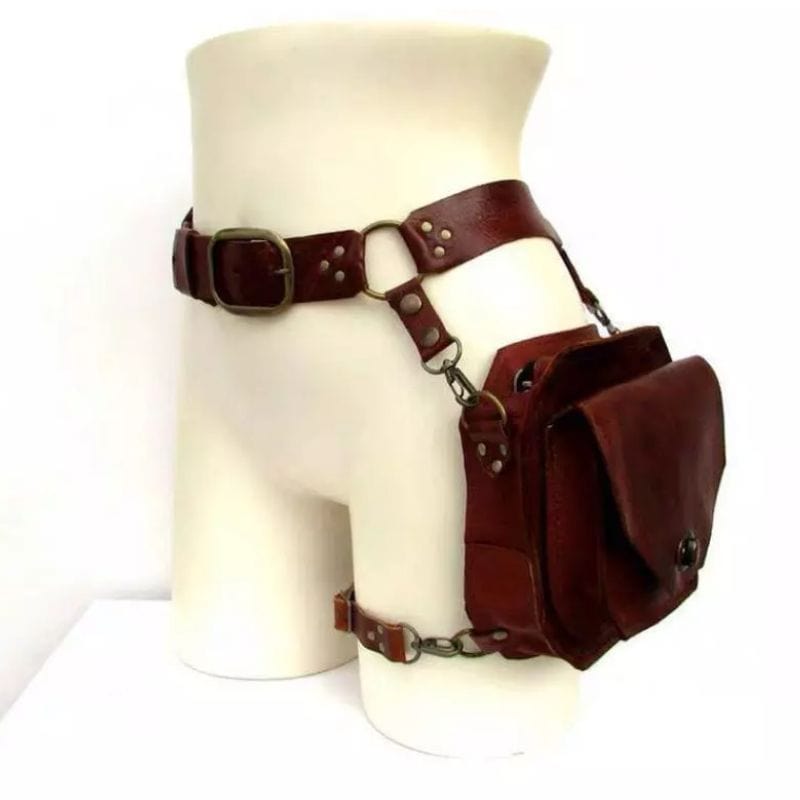 Ceinture Steampunk Avec Poche | PowerGearchrono - The Steampunk Emporium Marron