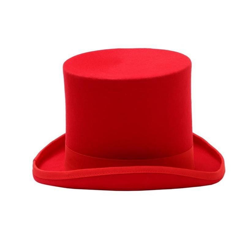 Chapeau Haut de Forme Rouge | Éclat Rouge Brillant - The Steampunk Emporium