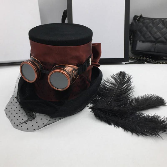 Chapeau Steampunk avec Voile | SteamStyle Unique - The Steampunk Emporium 55 cm