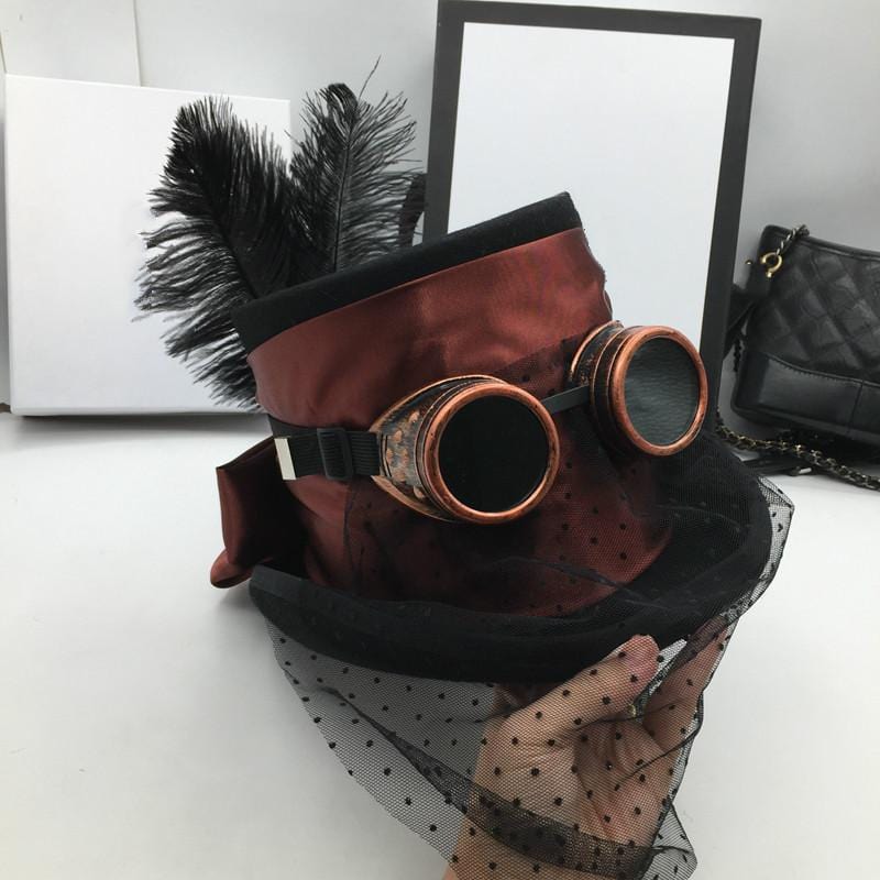 Chapeau Steampunk avec Voile | SteamStyle Unique - The Steampunk Emporium