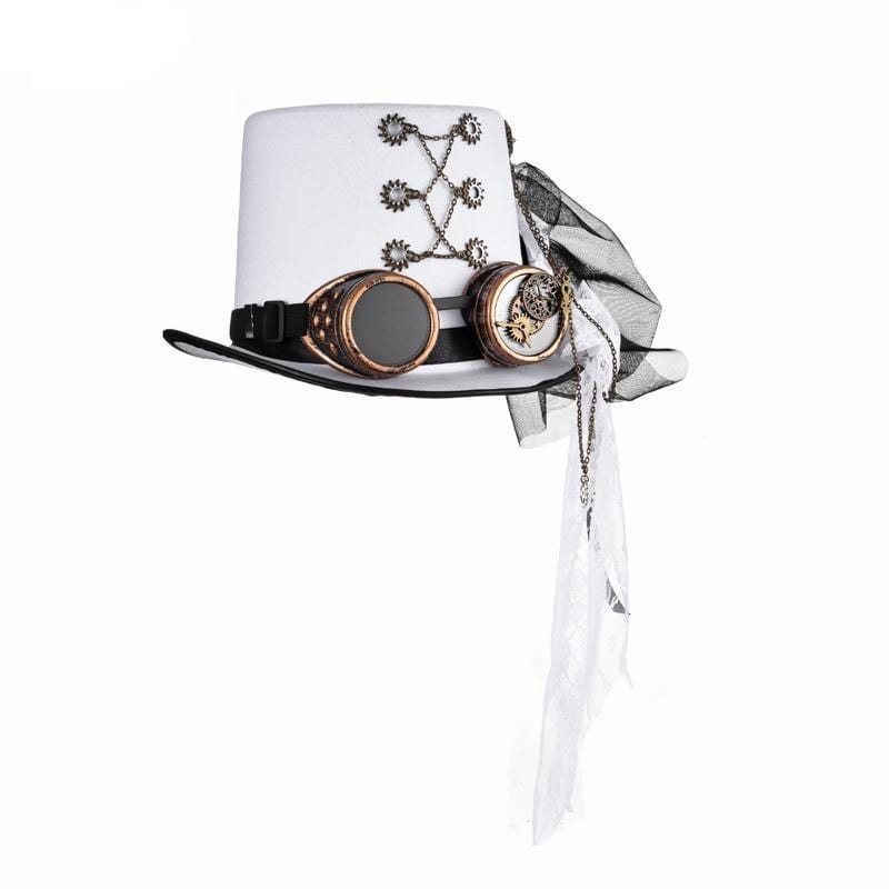 Chapeau Steampunk Blanc | GearHead Exceptionnel - The Steampunk Emporium