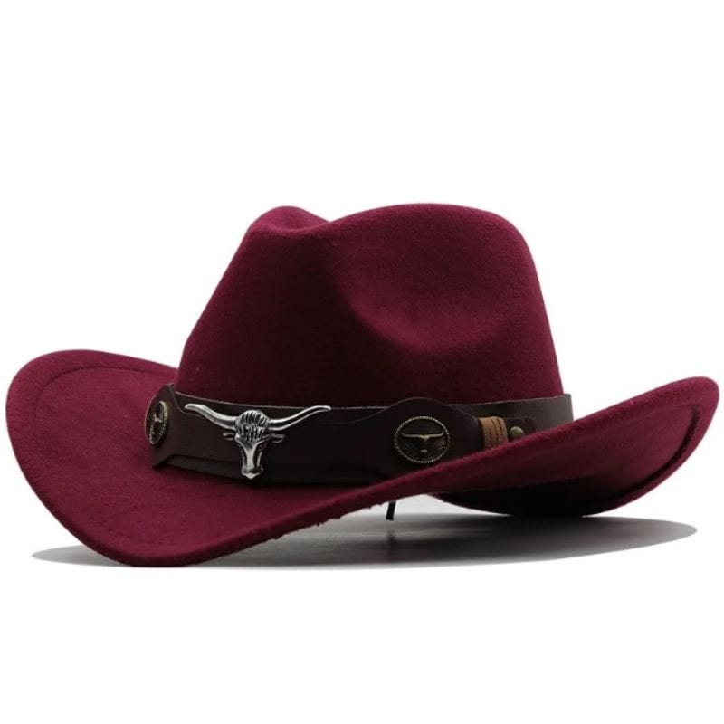 Chapeau Steampunk Western | GlamourSteam - The Steampunk Emporium Rouge Bordeaux / 52-54 cm